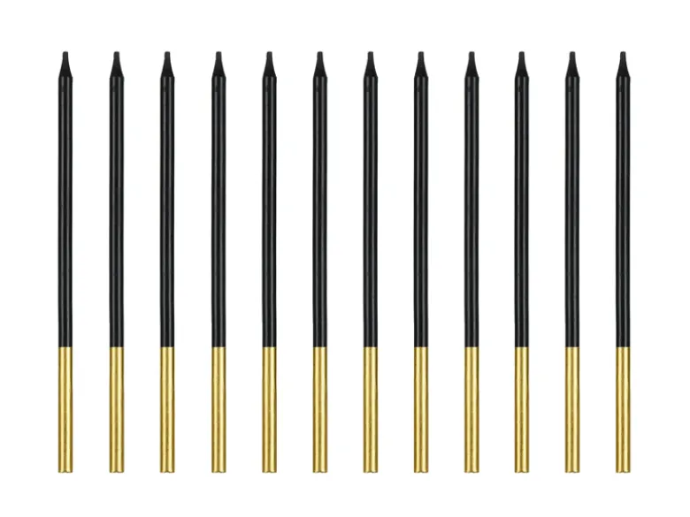 Fødselsdagslys, Sort, 14 cm (12 Stk.)