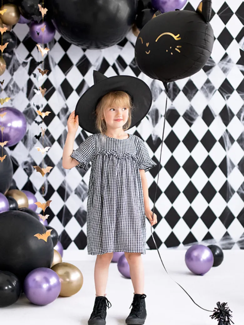 Flagermus Papir Guirlande Guld - Halloween Pynt