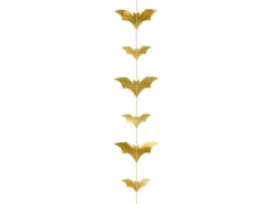 Flagermus Papir Guirlande Guld - Halloween Pynt