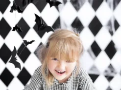 Flagermus Papir Guirlande Sort - Halloween Pynt