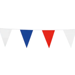 Flagguirlande 10M m/Blå, Røde & Hvide Vimpler