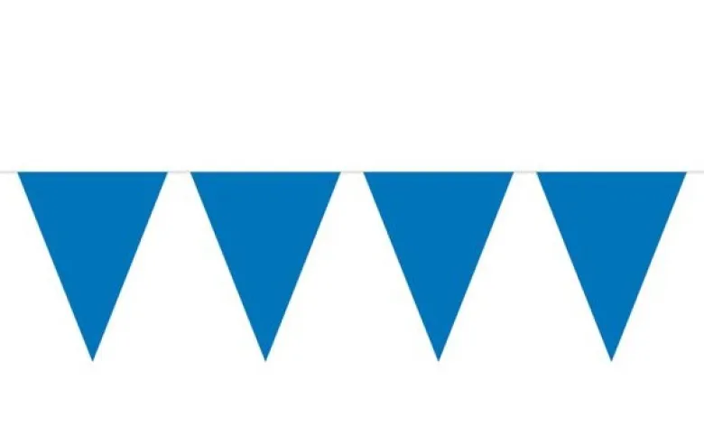 Flagguirlande 10M med blå vimpel flag (30cm X 20cm)