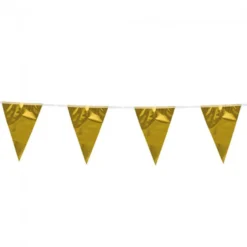 Flagguirlande 10M med guld vimpel flag (30cm X 20cm)