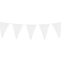 Flagguirlande 10M med hvide vimpel flag (30cm X 20cm)