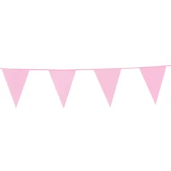 Flagguirlande 10M med lyserøde vimpel flag (30cm X 20cm)