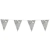 Flagguirlande 10M med sølv vimpel flag (30cm X 20cm)