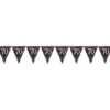 Flagguirlande 4M med Sparkling 70 År vimpel flag (sort & pink)