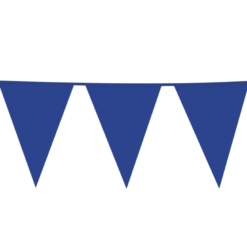 Flagguirlande 10M med store blå vimpel flag (45cm X 30cm)