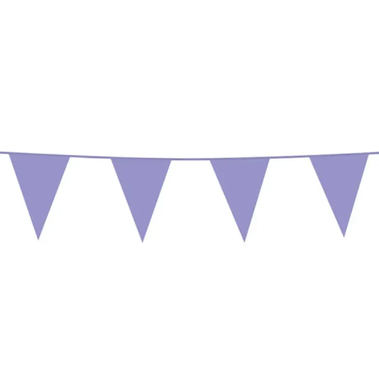 Flagguirlande 10M m/Lavendel Vimpler (30 x 20 cm)