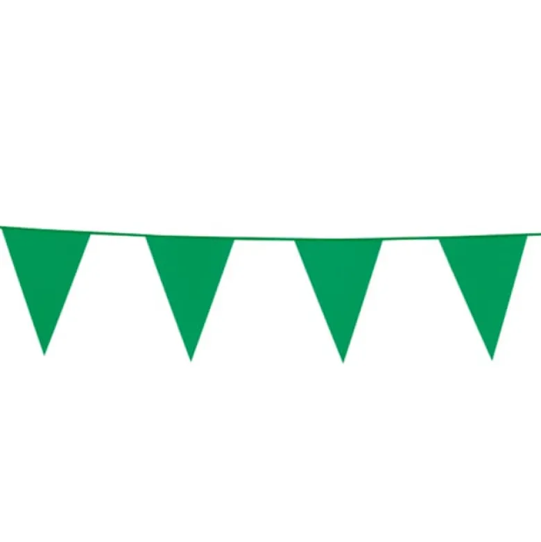 Flagguirlande 10M m/Mørkegrønne Vimpler (30 x 20 cm)