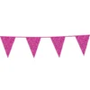 Flagguirlande m/Pink Glitter Vimpler 20x30cm, 6M