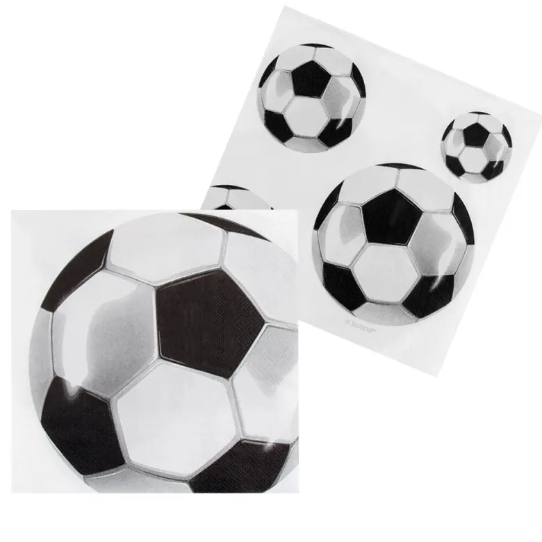 Fodbold Servietter, 20 stk. Bionedbrydelige