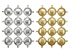 Folie Ballon Backdrop, Double-Sided Rund, Guld-Sølv, 78 X 107 cm