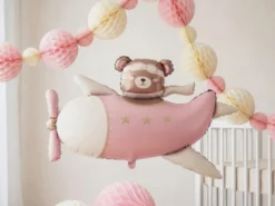 Folieballon Bamse pilot Lyserød - 94 x 61 cm