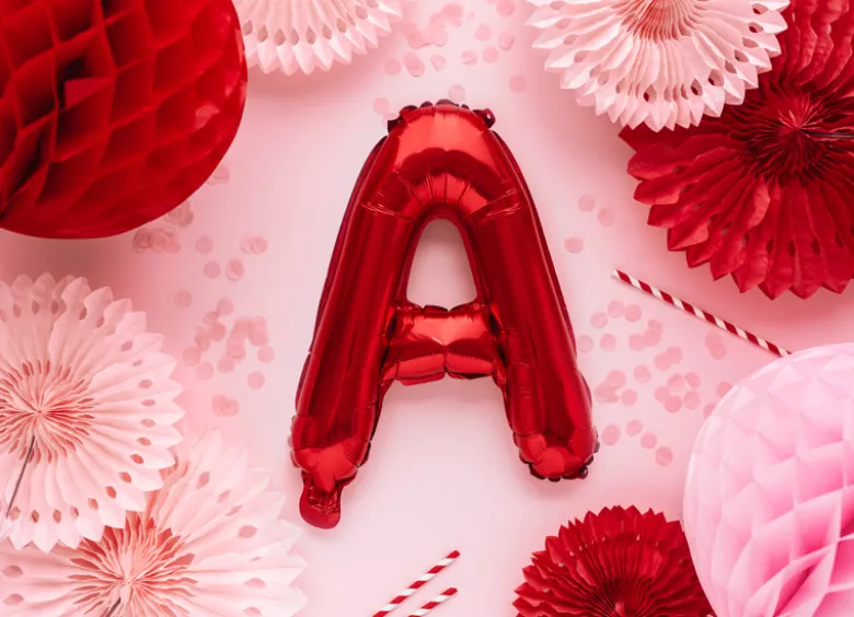 Folie Ballon Bogstaver ''A'', 35 cm, Rød