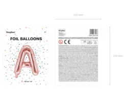Folie Ballon Bogstaver ''A'', 35 cm, Rosegold