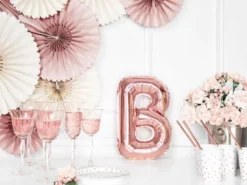 Folie Ballon Bogstaver ''B'', 35 cm, Rosegold