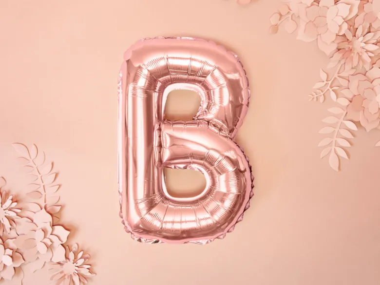 Folie Ballon Bogstaver ''B'', 35 cm, Rosegold
