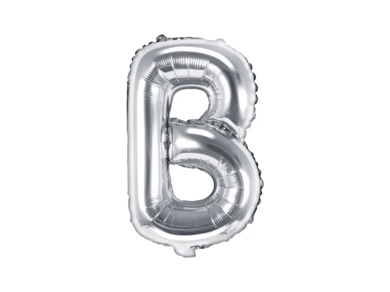 Folie Ballon Bogstaver ''B'', 35 cm, Sølv
