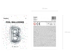Folie Ballon Bogstaver ''B'', 35 cm, Sølv