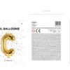 Folie Ballon Bogstaver ''C'', 35 cm, Guld