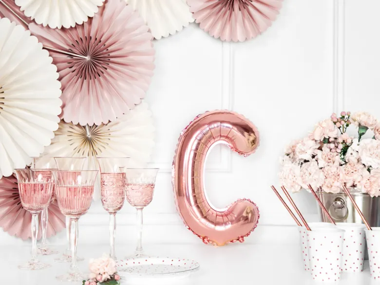 Folie Ballon Bogstaver ''C'', 35 cm, Rosegold