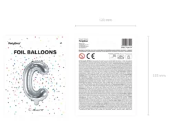Folie Ballon Bogstaver ''C'', 35 cm, Sølv
