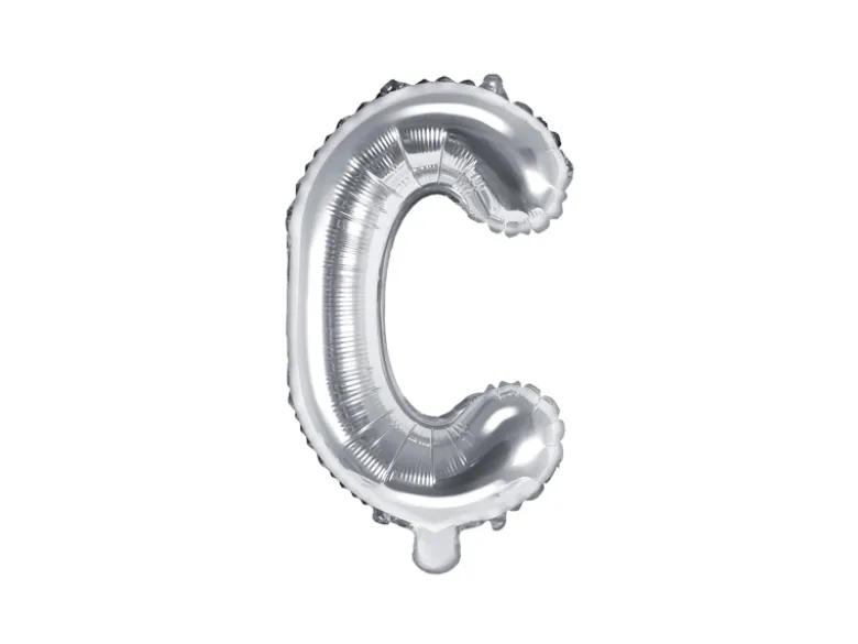 Folie Ballon Bogstaver ''C'', 35 cm, Sølv