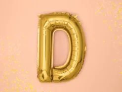 Folie Ballon Bogstaver ''D'', 35 cm, Guld