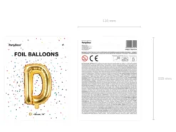 Folie Ballon Bogstaver ''D'', 35 cm, Guld