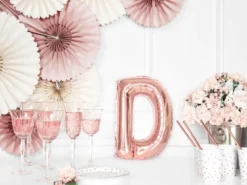 Folie Ballon Bogstaver ''D'', 35 cm, Rosegold