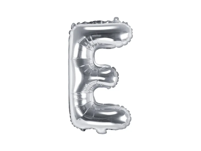 Folie Ballon Bogstaver ''E'', 35 cm, Sølv