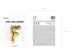 Folie Ballon Bogstaver ''F'', 35 cm, Guld