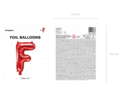 Folie Ballon Bogstaver ''F'', 35 cm, Rød