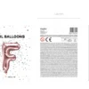 Folie Ballon Bogstaver ''F'', 35 cm, Rosegold
