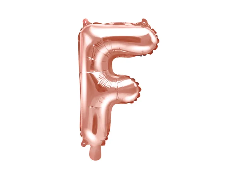 Folie Ballon Bogstaver ''F'', 35 cm, Rosegold
