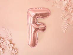 Folie Ballon Bogstaver ''F'', 35 cm, Rosegold