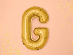 Folie Ballon Bogstaver ''G'', 35 cm, Guld