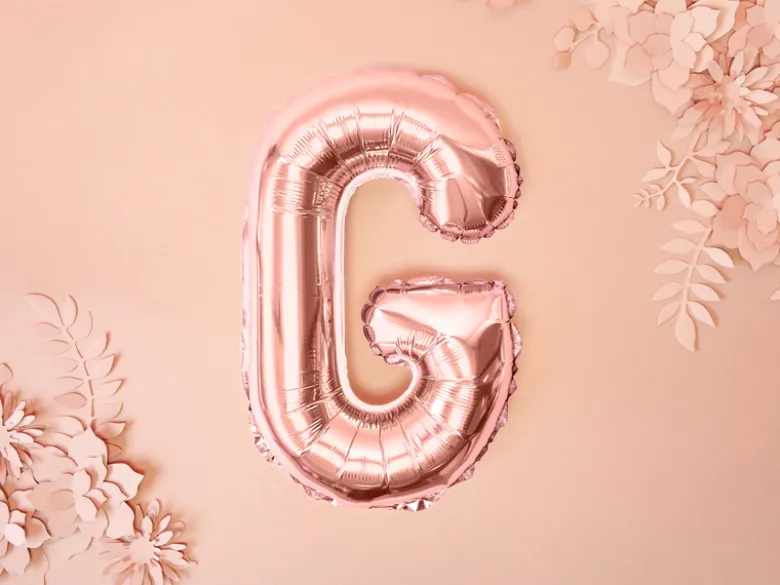 Folie Ballon Bogstaver ''G'', 35 cm, Rosegold