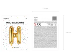 Folie Ballon Bogstaver ''H'', 35 cm, Guld