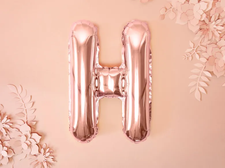 Folie Ballon Bogstaver ''H'', 35 cm, Rosegold