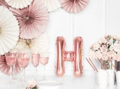 Folie Ballon Bogstaver ''H'', 35 cm, Rosegold
