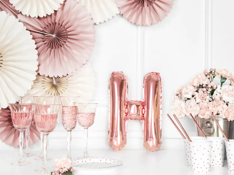 Folie Ballon Bogstaver ''H'', 35 cm, Rosegold