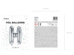 Folie Ballon Bogstaver ''H'', 35 cm, Sølv