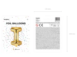 Folie Ballon Bogstaver ''I'', 35 cm, Guld