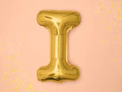 Folie Ballon Bogstaver ''I'', 35 cm, Guld