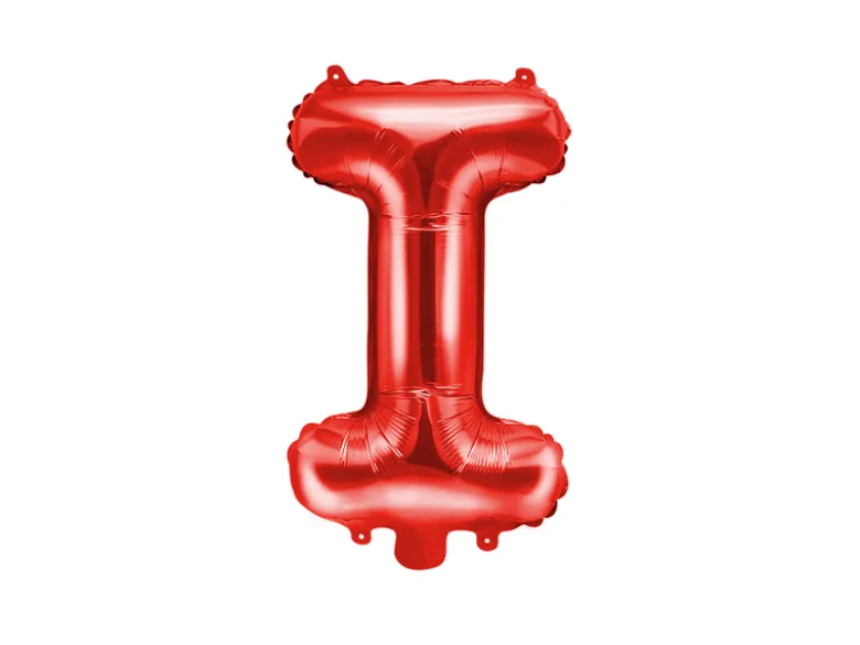 Folie Ballon Bogstaver ''I'', 35 cm, Rød