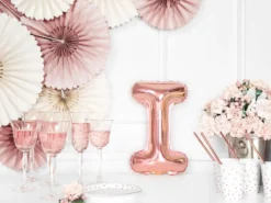 Folie Ballon Bogstaver ''I'', 35 cm, Rosegold