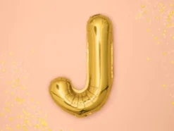 Folie Ballon Bogstaver ''J'', 35 cm, Guld