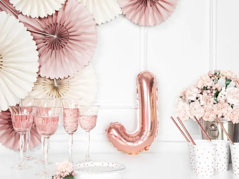 Folie Ballon Bogstaver ''J'', 35 cm, Rosegold